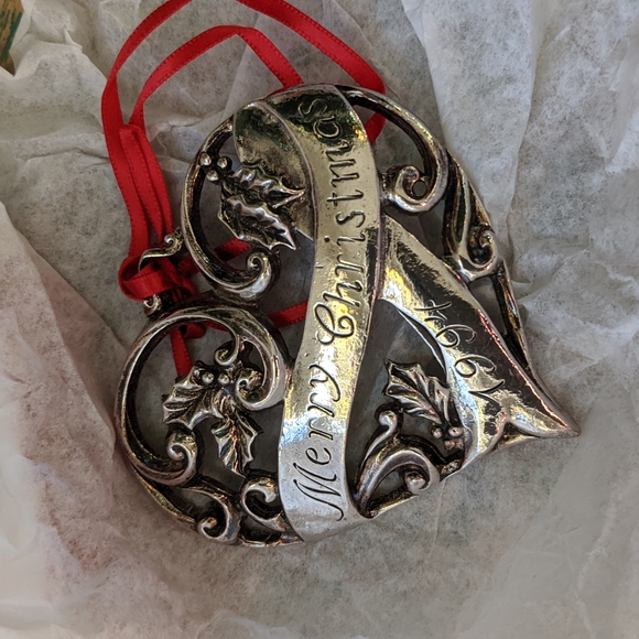 GORHAM I Vintage 1994 Silverplated Merry Christmas Heart Ornament, Style YC1202 - Picture 3 of 13